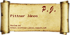 Pittner János névjegykártya